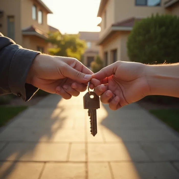 Keys handed over during auto transport delivery in Lancaster, TX.