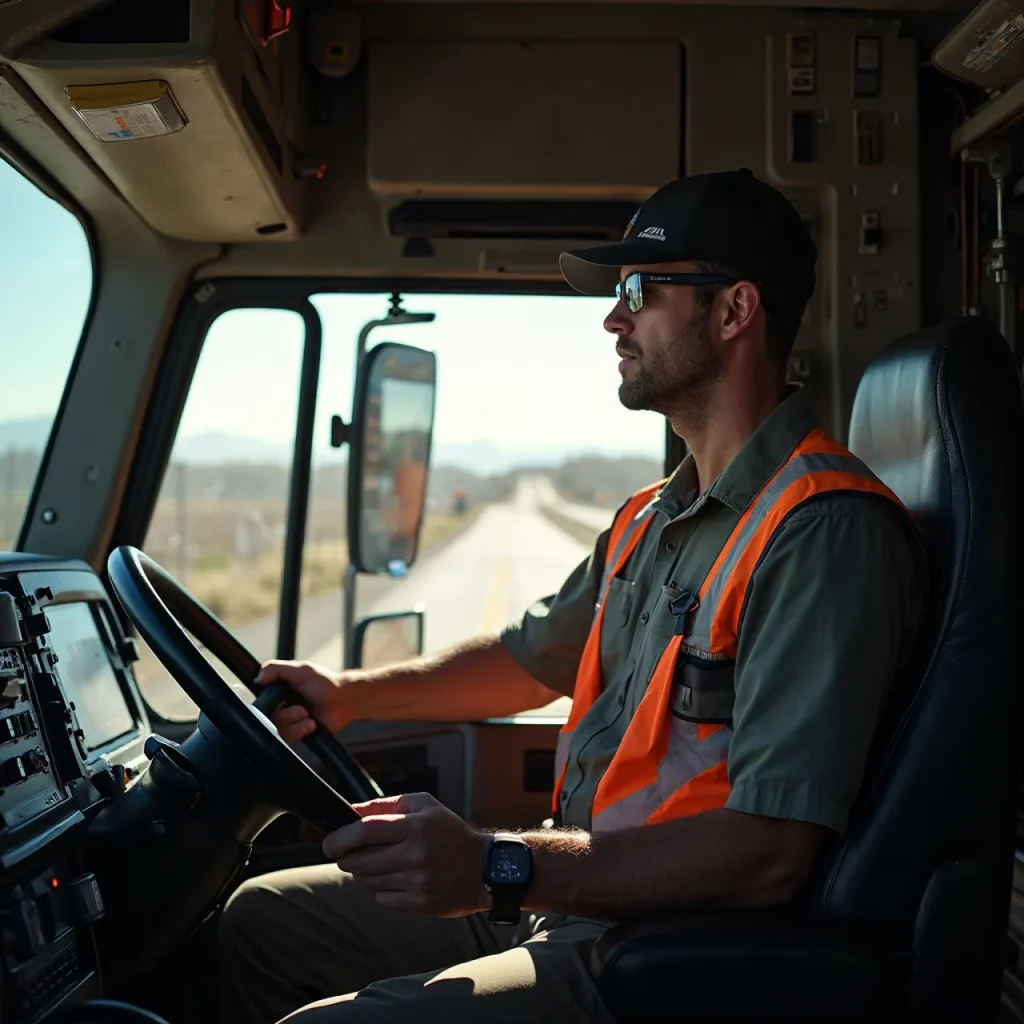Driver inspecting straps on car carrier in Lancaster, TX, demonstrating Door-to-Door Car Shipping.